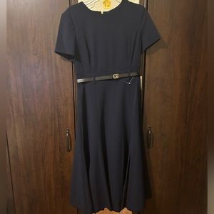 Calvin Klein Blue dress with belt attached!